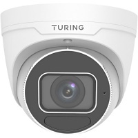 Turing TP-MVD4MV2-1Y CORE AI VSaaS License-Enabled 4MP Low Light Turret IP Camera, 2.7-13.5mm Motorized Varifocal Lens
