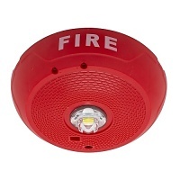 System Sensor SCRLED Series Ceiling Mount Strobe with LED, FIRE Label, Red