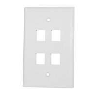 Signamax SKFM-4-WH 4-Port Single-Gang Oversized Keystone Faceplate, White