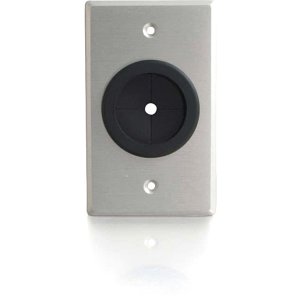 C2G CG40489 1.5" Grommet Cable Pass Through Single Gang Wall Plate, Brushed Aluminum