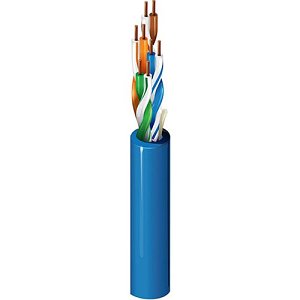 Belden 1583A 006U1000 CAT5e Riser Cable, 24/4 Solid BC, U/UTP, CMR, 1000' (304.8m) UnReel, Blue