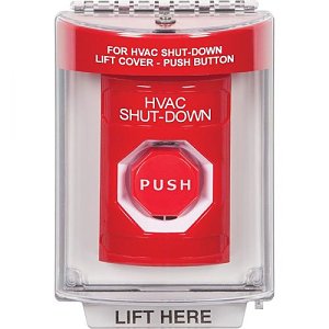 STI SS2032HV-EN Red Indoor / Outdoor Flush Key-to-Reset (Illuminated) Stopper Station with HVAC SHUT DOWN