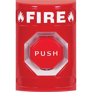 STI SS-2002F Red Fire Stopper Station Push Button Fire Alarm, Push-to-Activate, Key-to-Reset