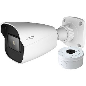 Speco O8VB2 8MP IR Fixed IP Bullet Camera with Junction Box, NDAA Compliant, 2.8mm Lens, White Housing