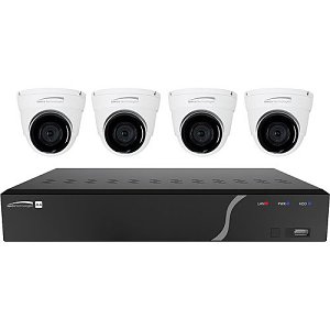 Speco ZIPK4TA 4-Channel Surveillance Kit with Three 5MP IP Cameras and One 8MP Advanced Analytics Camera, 1TB