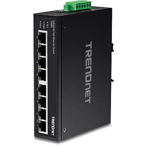 TRENDnet TI-E80 8-Port Industrial Fast Ethernet DIN-Rail Switch, 1.6Gbps