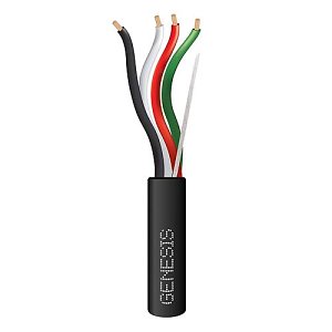 Genesis 10700108 14/4 Stranded Direct Burial Mini Split Tray Cable, Black, 250' (76.2m) Reel, Black