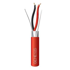 Genesis 44061104 16/2 Solid Shielded Riser Fire Alarm Cable, 1000' (304.8m) REELEX Pull Box, Red