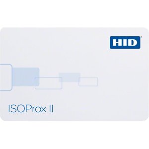 hid 1386lggav isoprox ii 1386 printable proximity card, programmed, glossy front and back, engraved matching numbers, vertical slot image of hu-1386lggav