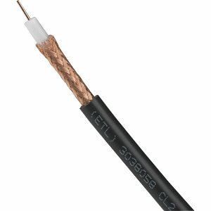 Genesis 50011108 RG59 BC with Bare Copper Braid General Purpose Video Cable, 1000' (304.8m) Pull Box, Black