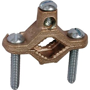 Dottie 20B 1/2"-1" Pressure Cast Brass Plated Bare Ground Clamp, Sold Individually