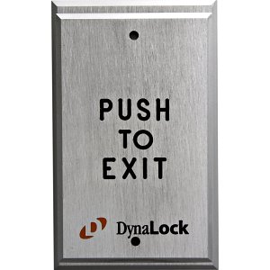 DynaLock 6700 Single Gang Push Plate, Solid Aluminum with Engraved "PUSH TO EXIT", 1-60 Sec. PTD, FORM Z
