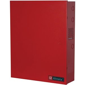 Altronix AL802ULADAJ NAC Power Supply, 2 Class A or 4 Class B Outputs, 24VDC at 8A, 120VAC, BC600 Enclosure, Red