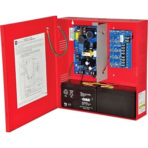 Altronix AL400ULPD4R Power Supply Charger, 4 Fused Outputs, 12/24VDC at 4A, 115VAC, BC300 Enclosure, Red