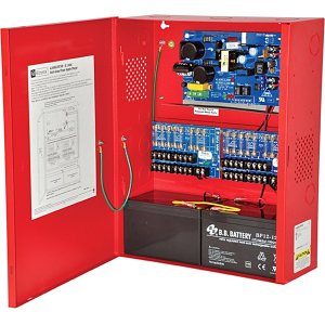 Altronix AL600ULXPD16R Power Supply Charger, 16 Fused Outputs, 12/24VDC at 6A, 115VAC, BC400 Enclosure, Red