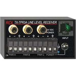 RDL TX-TPR3A Active Three-Pair Receiver, Twisted Pair Format-A, Balanced Line Outputs