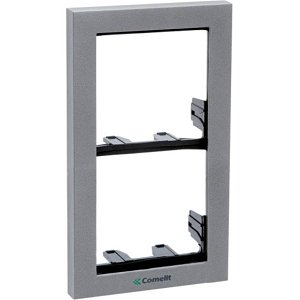Comelit 3311/2S Module-Holder Frame Complete With Cornice For 2 Module, Silver