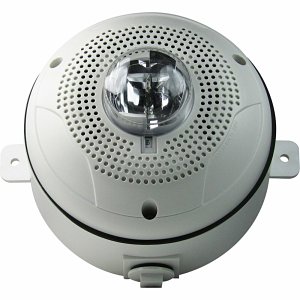 System Sensor SPSCWHK-P SpectrAlert Speaker Strobe, Ceiling Mount, High CD, no Marking, White (Includes Plastic Weatherproof Back Box)
