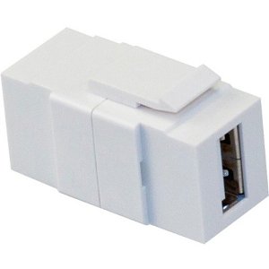 Leviton 40835-W USB Feedthrough QuickPort Connector, White Housing
