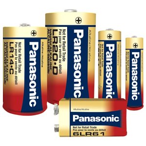 Panasonic LR20XWA/BB Alkaline D Battery, 1.5V, Non-Rechargeable, LR20 Series
