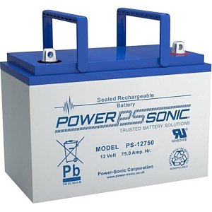 Power Sonic PS-12750 12V, 75 Ah Rechargeable SLA Battery