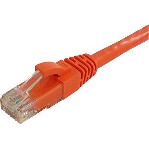 Lynn Electronics ECAT5-4PR-01-ORB Optilink Cat5e UTP Stranded with Molded Boots Patch Cable, Orange, 1'