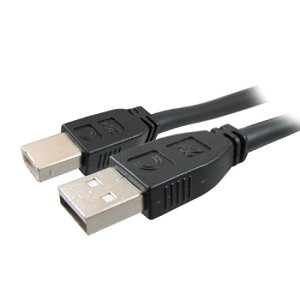 Comprehensive USB2-AB-25PROAP Pro AV/IT Series Active Plenum USB A Male to B Male Cable, Center Position, 25'