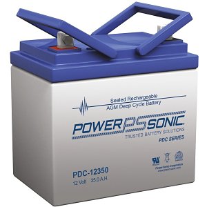 Power Sonic PDC-12350NB Deep Cycle SLA Battery, NB Terminals, 12V, 35Ah