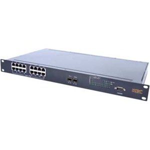 KBC Networks ESMGS16-P2-RA 16 Gigabit POE + 2 Gigabit SFP Ports 480W Total Budget Industrial Managed POE Switch