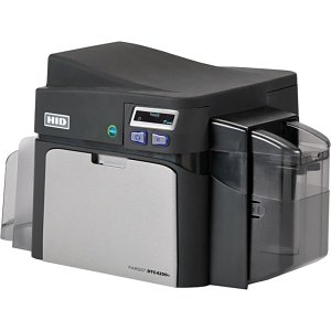HID Fargo DTC4250e Single-Sided Printer with Webcam, Full-Color Ribbon, and 300 PVC Cards