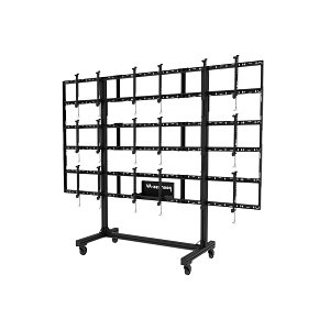 Peerless-AV DS-C555-3X3 SmartMount Portable Video Wall Cart 2x2, 3x2 and 3x3 Configuration for 46" to 55" Displays up to 5" Deep (127mm), Black