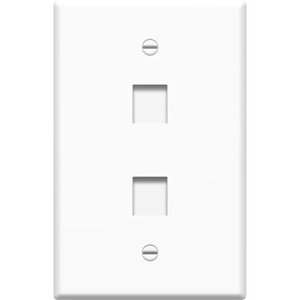 On-Q WP3302WH10 Single-Gang Oversized Wall Plate, Two Ports, 10-Pack, White