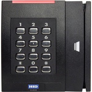 HID 925NTNNEK00094 multiCLASS SE RMK40 Smart Keypad Reader, 13.56 MHz Maximum Compatibility, Wiegand, Pigtail, Standard v1, LED Red, Flash Green, 4-BIT MSG, Black