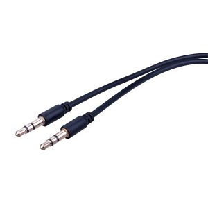 Vanco S35MM01 Slim 3.5 mm Stereo Cable, Low Loss Shielded Patch Cable, Black