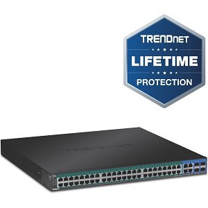 TRENDnet TPE-5048WS 52-Port Gigabit Web Smart PoE+ Switch, 104Gbps