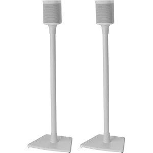 Sanus WSS22 34" Wireless Speaker Stands for Sonos One, Sonos One SL, Play:1, Play:3, Pair, White