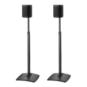 Sanus WSSA2 Adjustable-Height Wireless Speaker Stands for Sonos 1, 1 SL, Play:1, Play:3, Pair, Black