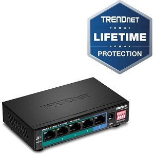 TRENDnet TPE-LG50 5-Port Gigabit Long Range PoE+ Switch, 10Gbps