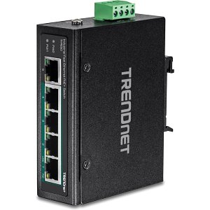 TRENDnet TI-PE50 5-Port Industrial Fast Ethernet Din-Rail Switch, 1Gbps