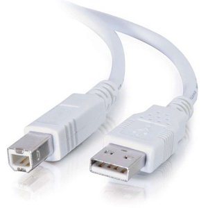 C2G CG13172 USB 2.0 A/B Cable, White, 6.6' (2m)