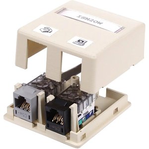 Hubbell HSB2OW iStation Surface Mount Box, 2-Port, Office White