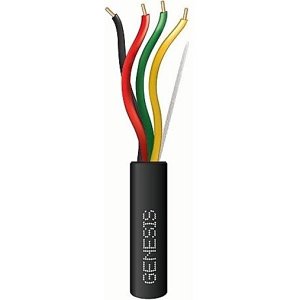 Genesis 45011008 22AWG 4C Solid Plenum Fire Cable, 1000' (304.8m) Reel, Black