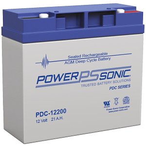 Power Sonic PDC-12200B Sealed Lead Acid Battery, 12V, 20ah