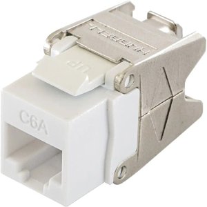Hubbell HJU6AW CAT6A Jack with Cobra-Lock Termination, White