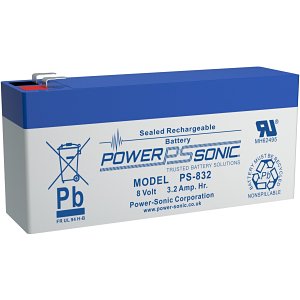 Power Sonic PS-832 8V 3.2 Ah Valve Regulated General Purpose Rechargeable VRLA Battery