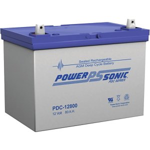 Power Sonic PDC-12800 Deep Cycle SLA Battery, 12V, 80Ah