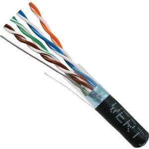 Vertical Cable 057-468/S/BK AT5E F/UTP (Shielded), 8-Conductor, 24AWG, Solid Bare Copper, PVC Jacket, Black, 1000' Pull Box