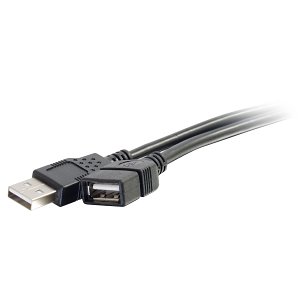 C2G CG52108 9.8' (3m) USB 2.0 A Male to A Female Extension Cable, Black