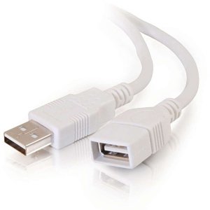 C2G CG19003USB 2.0 A Male to A Female Extension Cable, 3.3' (1m), White