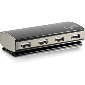 C2G CG29508 4-Port USB 2.0 Aluminum Hub for Chromebooks, Laptops, and Desktops